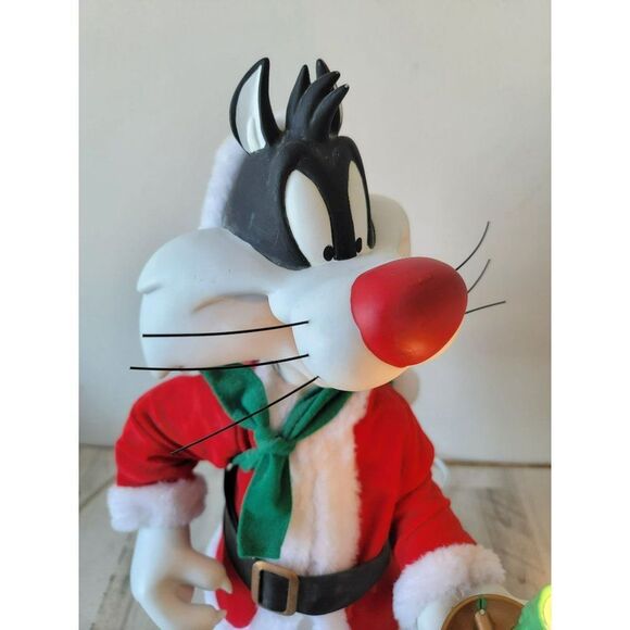 Looney Tunes Sylvester cat animated 1997 motionette Xmas Santa - Picture 3 of 16